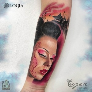 Tatuaje japonesa en el brazo Laura Egea 